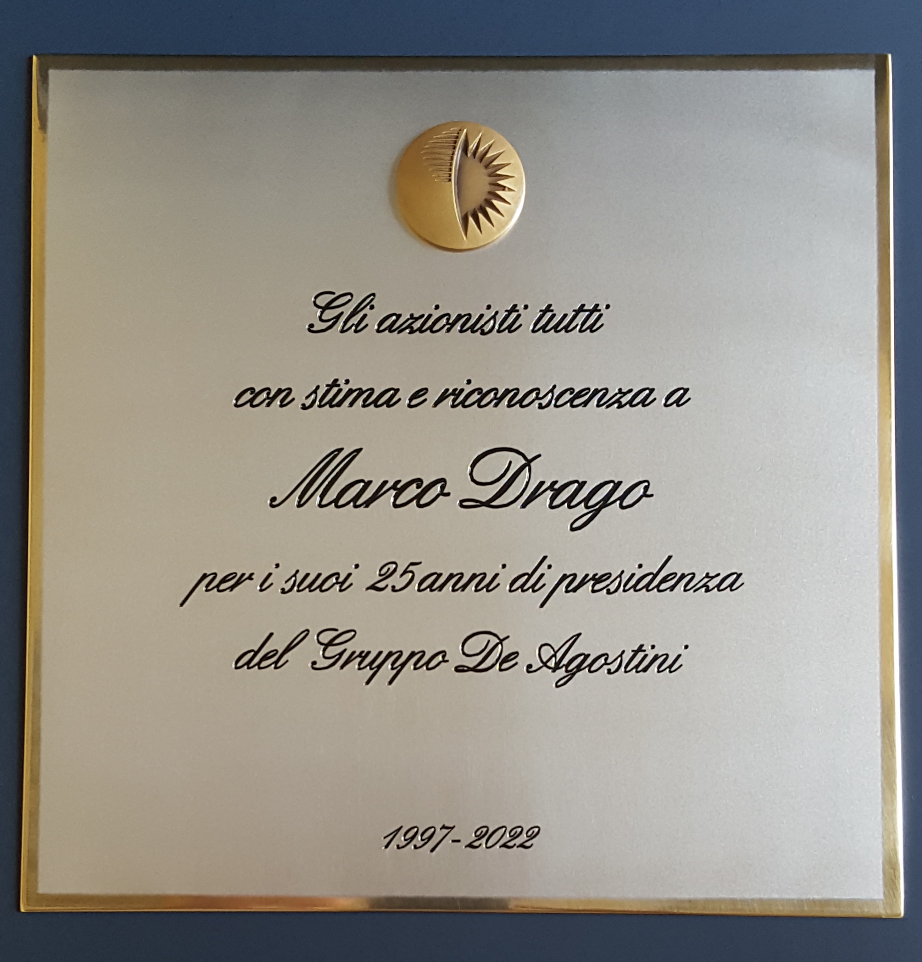 2022 Targa Marco Drago 25 anni di presidenza